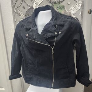 Old Navy Women's Black Leather Jacket